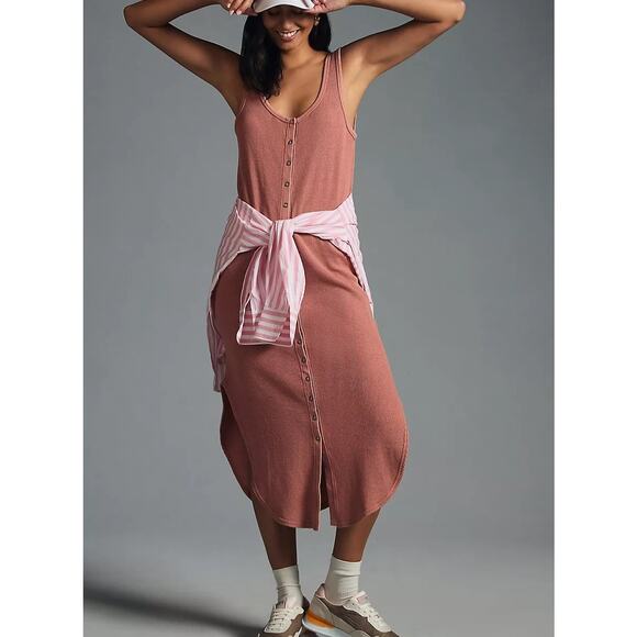 Daily Practice by Anthropologie Button-Front Midi Dress - Size Medium - Picture 1 of 6